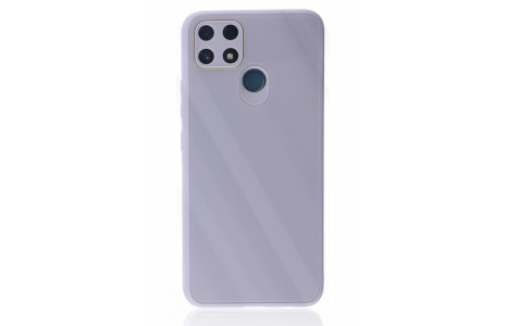 Newface Realme C25s Kılıf Glass Kapak - Lila
