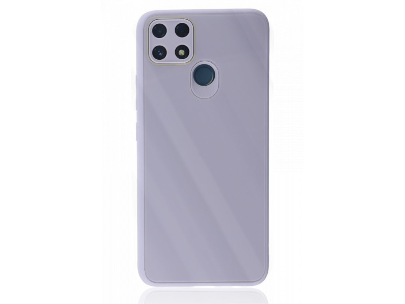 Newface Realme C25s Kılıf Glass Kapak - Lila
