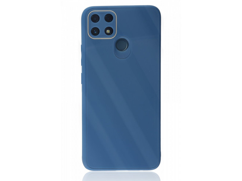 Newface Realme C25s Kılıf Glass Kapak - Mavi