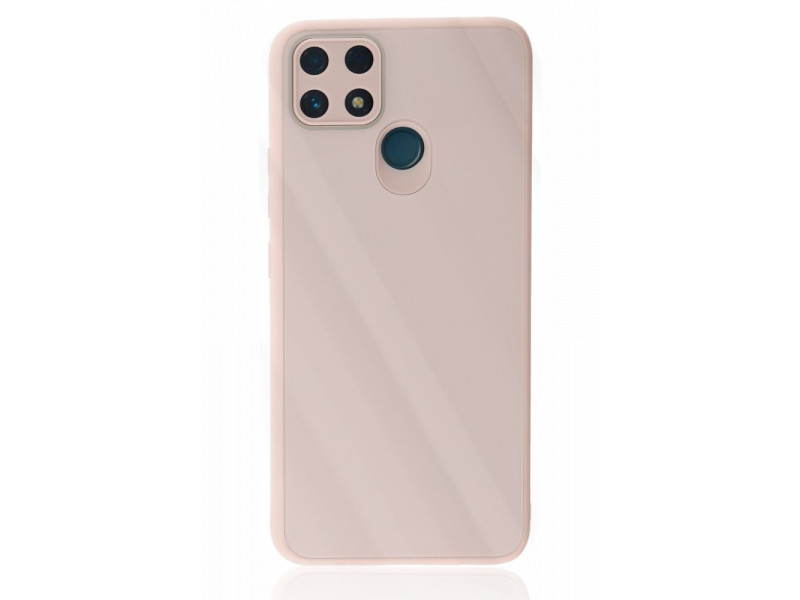 Newface Realme C25s Kılıf Glass Kapak - Pembe