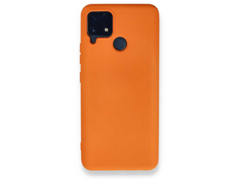 Newface Realme C25s Kılıf Nano içi Kadife Silikon - Turuncu