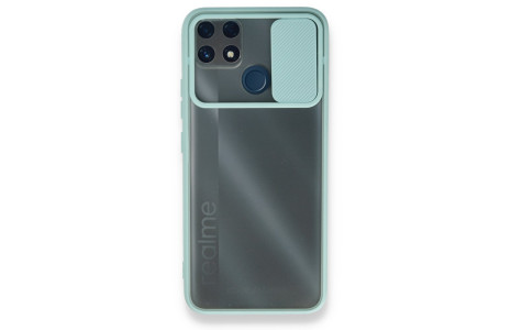 Newface Realme C25s Kılıf Palm Buzlu Kamera Sürgülü Silikon - Turkuaz