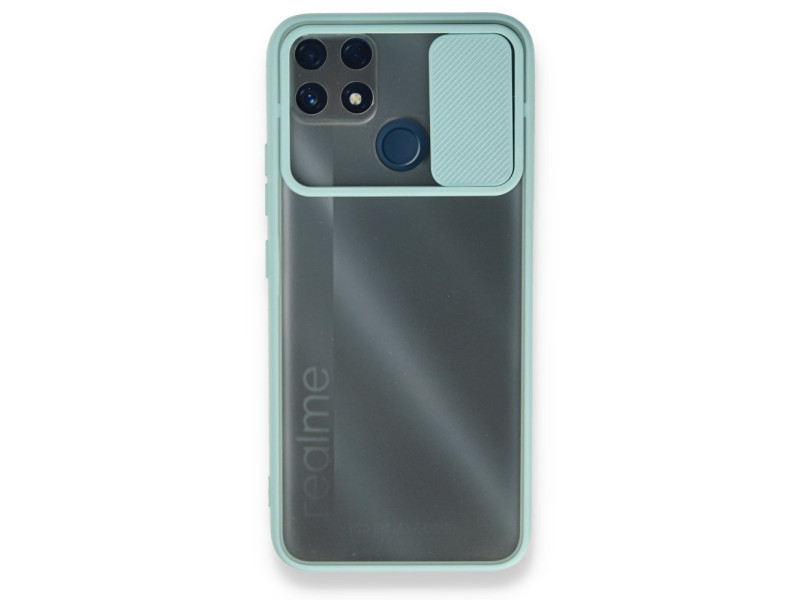Newface Realme C25s Kılıf Palm Buzlu Kamera Sürgülü Silikon - Turkuaz