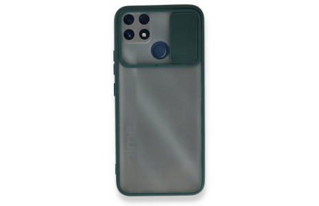 Newface Realme C25s Kılıf Palm Buzlu Kamera Sürgülü Silikon - Yeşil