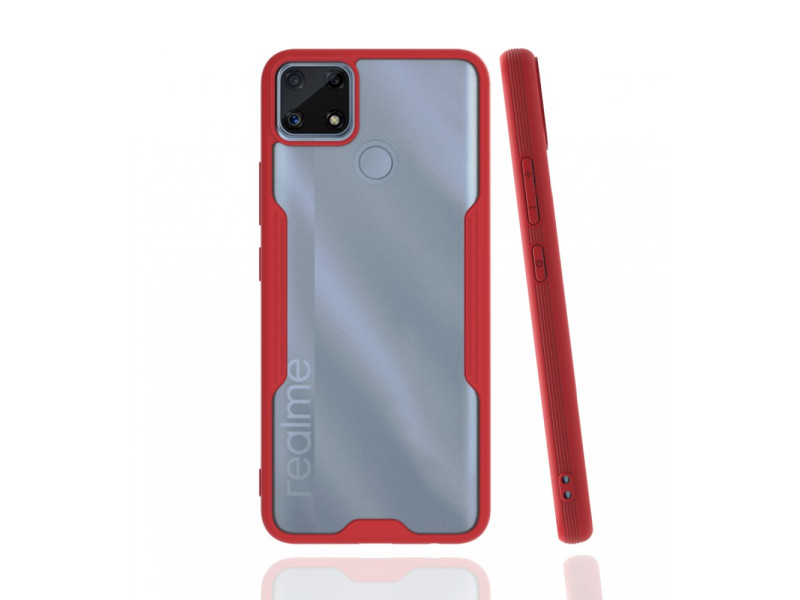 Newface Realme C25s Kılıf Platin Silikon - Kırmızı