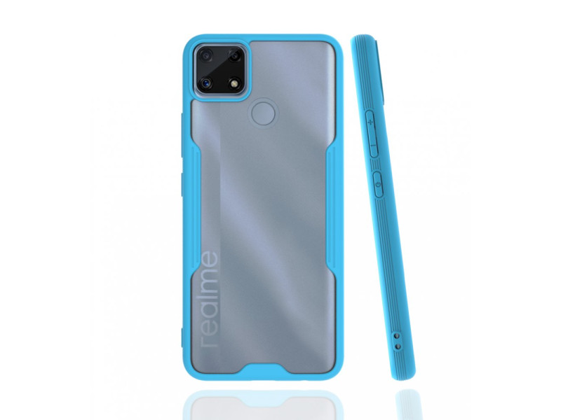 Newface Realme C25s Kılıf Platin Silikon - Mavi