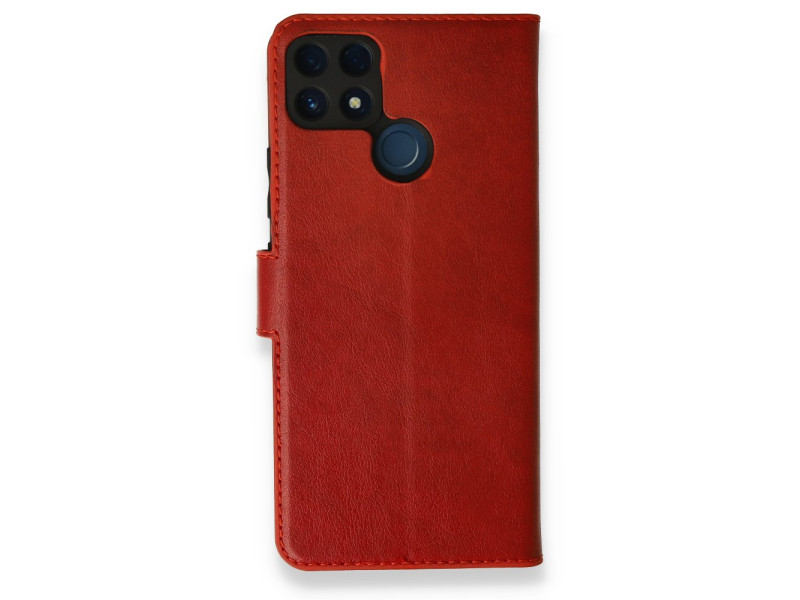 Newface Realme C25s Kılıf Trend S Plus Kapaklı Kılıf - Kırmızı