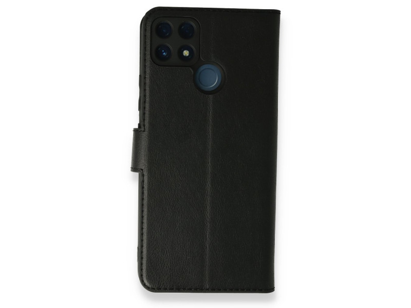 Newface Realme C25s Kılıf Trend S Plus Kapaklı Kılıf - Siyah
