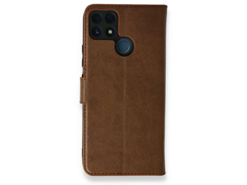 Newface Realme C25s Kılıf Trend S Plus Kapaklı Kılıf - Taba