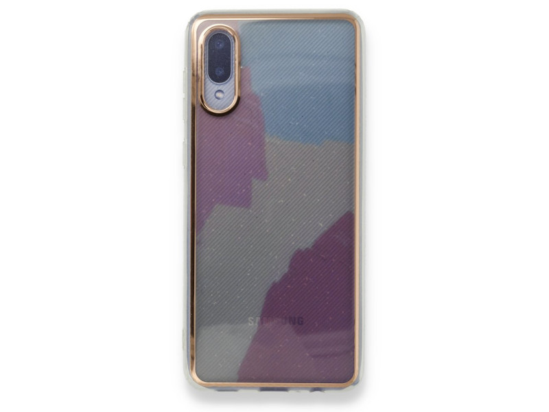 Newface Samsung Galaxy A02 Kılıf Çiçekli Silikon - Buz Mavi