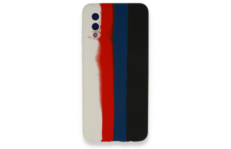 Newface Samsung Galaxy A02 Kılıf Ebruli Lansman Silikon - Beyaz-Siyah