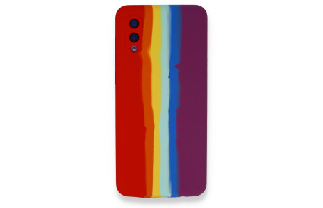 Newface Samsung Galaxy A02 Kılıf Ebruli Lansman Silikon - Kırmızı-Mor