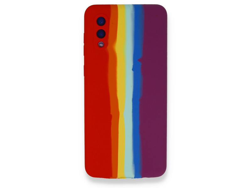 Newface Samsung Galaxy A02 Kılıf Ebruli Lansman Silikon - Kırmızı-Mor