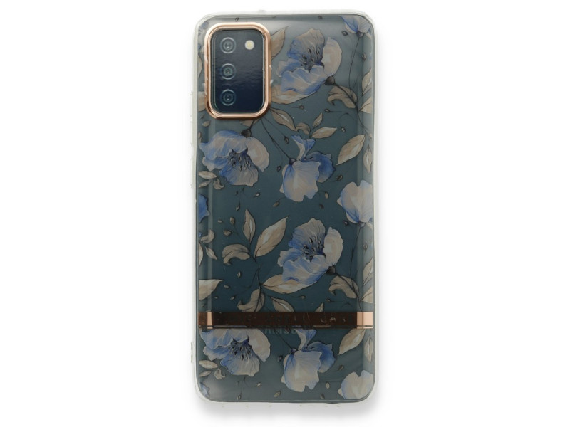 Newface Samsung Galaxy A02S Kılıf Çiçekli Silikon - Lila