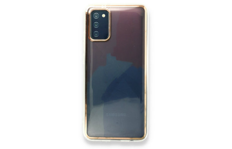 Newface Samsung Galaxy A02S Kılıf Çiçekli Silikon - Pembe-Mavi