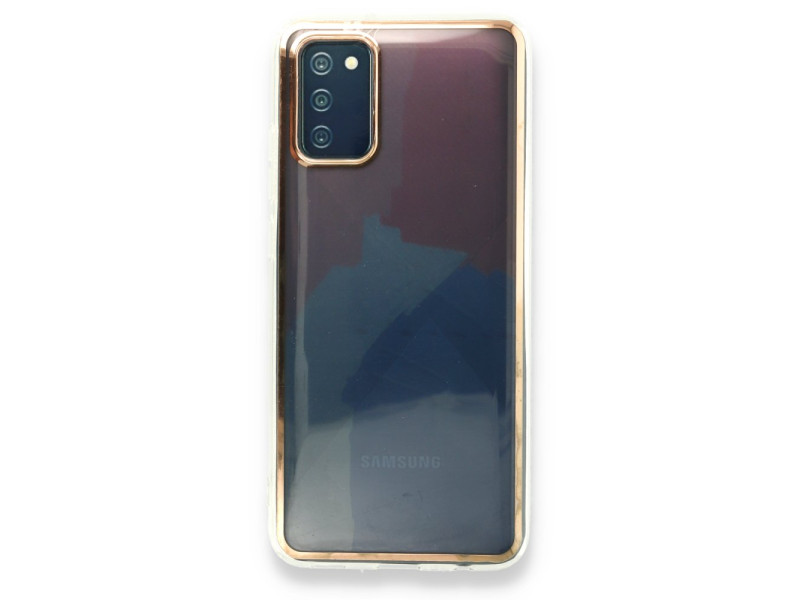 Newface Samsung Galaxy A02S Kılıf Çiçekli Silikon - Pembe-Mavi