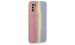 Newface Samsung Galaxy A02S Kılıf Ebruli Lansman Silikon - Pembe-Lila