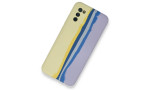 Newface Samsung Galaxy A02S Kılıf Ebruli Lansman Silikon - Sarı-Lila