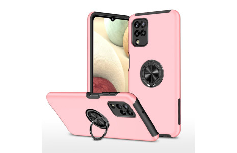 Newface Samsung Galaxy A22 Kılıf Elit Yüzüklü Kapak - Pembe