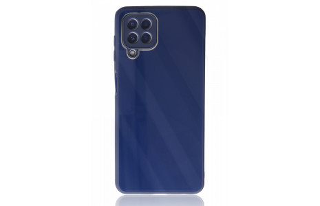 Newface Samsung Galaxy A22 Kılıf Glass Kapak - Lacivert