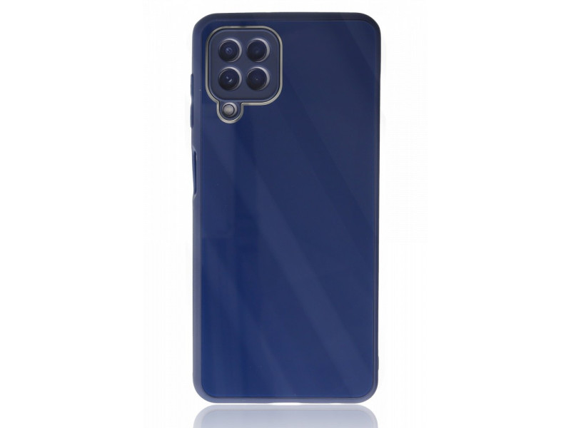 Newface Samsung Galaxy A22 Kılıf Glass Kapak - Lacivert