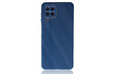 Newface Samsung Galaxy A22 Kılıf Glass Kapak - Mavi