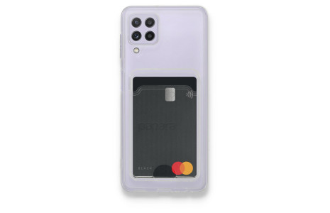 Newface Samsung Galaxy A22 Kılıf Kart Şeffaf Silikon - Şeffaf