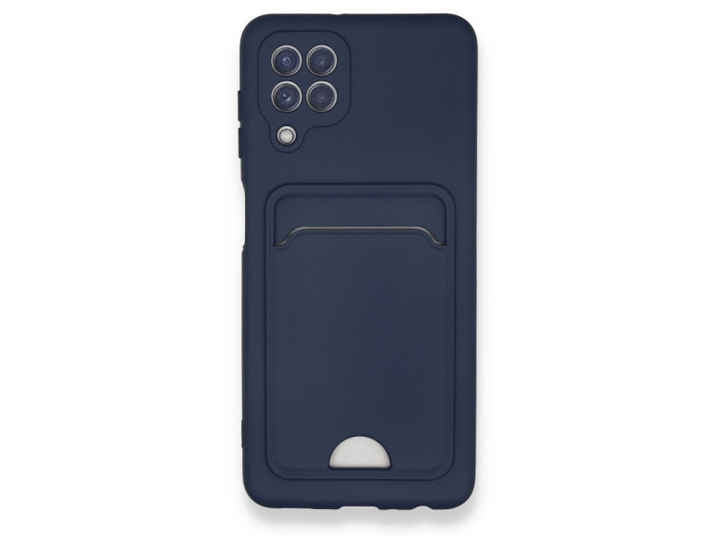 Newface Samsung Galaxy A22 Kılıf Kelvin Kartvizitli Silikon - Lacivert