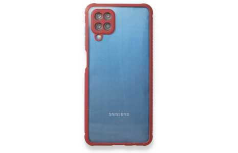 Newface Samsung Galaxy A22 Kılıf Miami Şeffaf Silikon - Kırmızı