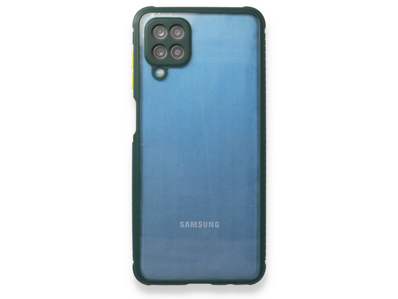 Newface Samsung Galaxy A22 Kılıf Miami Şeffaf Silikon - Koyu Yeşil