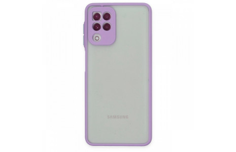 Newface Samsung Galaxy A22 Kılıf Montreal Silikon Kapak - Mor