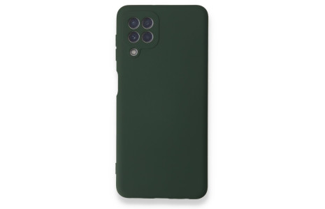 Newface Samsung Galaxy A22 Kılıf Nano içi Kadife Silikon - Koyu Yeşil