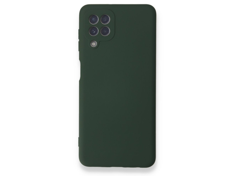 Newface Samsung Galaxy M32 Kılıf Nano içi Kadife Silikon - Koyu Yeşil