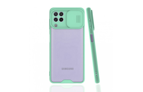Newface Samsung Galaxy A22 Kılıf Platin Kamera Koruma Silikon - Açık Yeşil