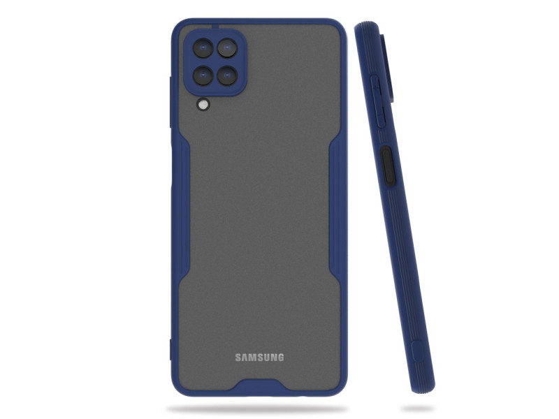 Newface Samsung Galaxy A22 Kılıf Platin Silikon - Lacivert