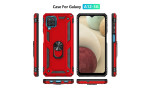 Newface Samsung Galaxy A22 Kılıf Sofya Yüzüklü Silikon Kapak - Kırmızı