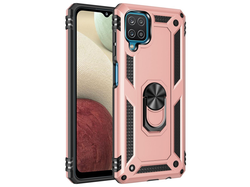 Newface Samsung Galaxy A22 Kılıf Sofya Yüzüklü Silikon Kapak - Rose