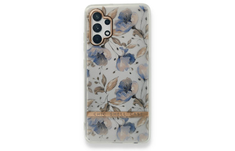 Newface Samsung Galaxy A32 Kılıf Çiçekli Silikon - Lila