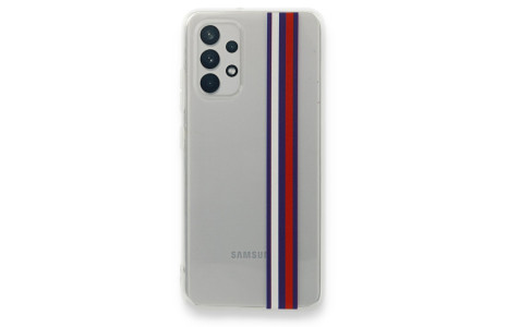 Newface Samsung Galaxy A32 Kılıf Prime Silikon - Beyaz-Kırmızı