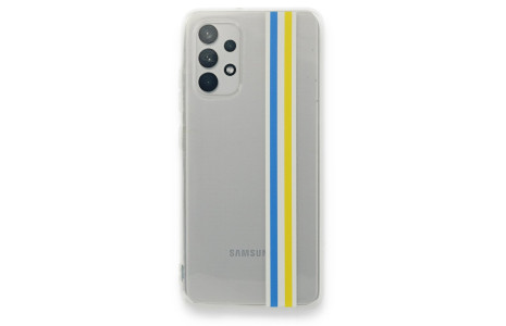 Newface Samsung Galaxy A32 Kılıf Prime Silikon - Mavi-Sarı
