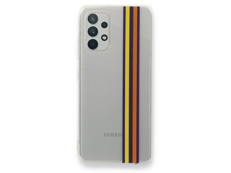 Newface Samsung Galaxy A32 Kılıf Prime Silikon - Sarı-Turuncu
