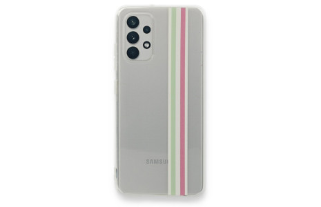 Newface Samsung Galaxy A32 Kılıf Prime Silikon - Yeşil-Pembe