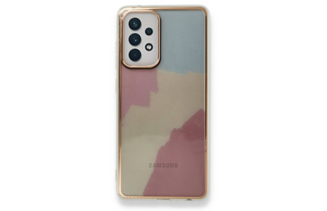 Newface Samsung Galaxy A52 Kılıf Çiçekli Silikon - Buz Mavi