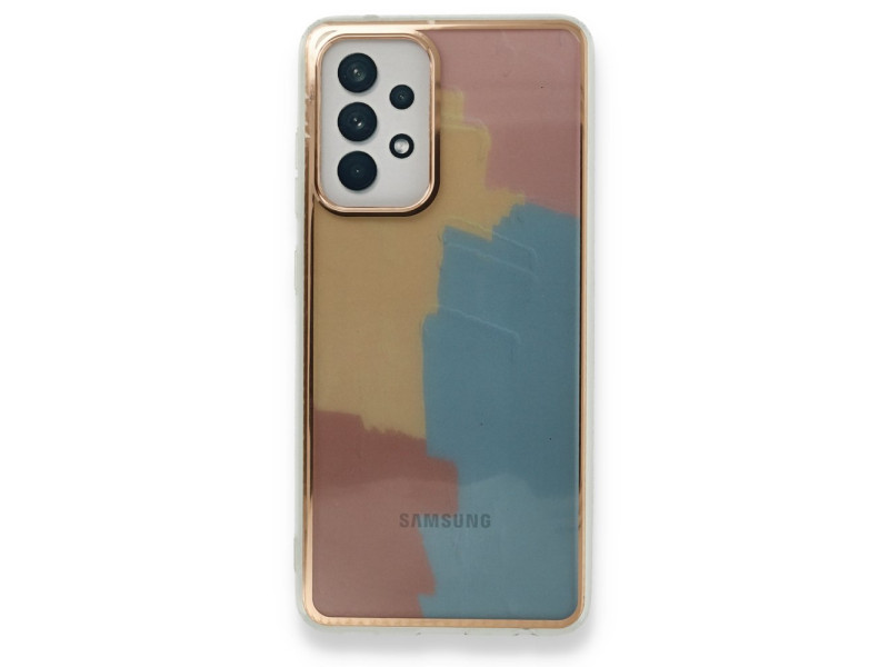 Newface Samsung Galaxy A52 Kılıf Çiçekli Silikon - Kırmızı
