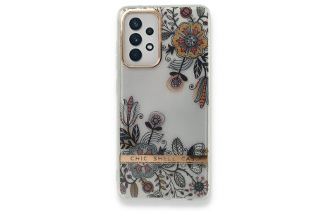 Newface Samsung Galaxy A52 Kılıf Çiçekli Silikon - Siyah