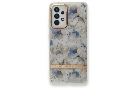 Newface Samsung Galaxy A72 Kılıf Çiçekli Silikon - Lila
