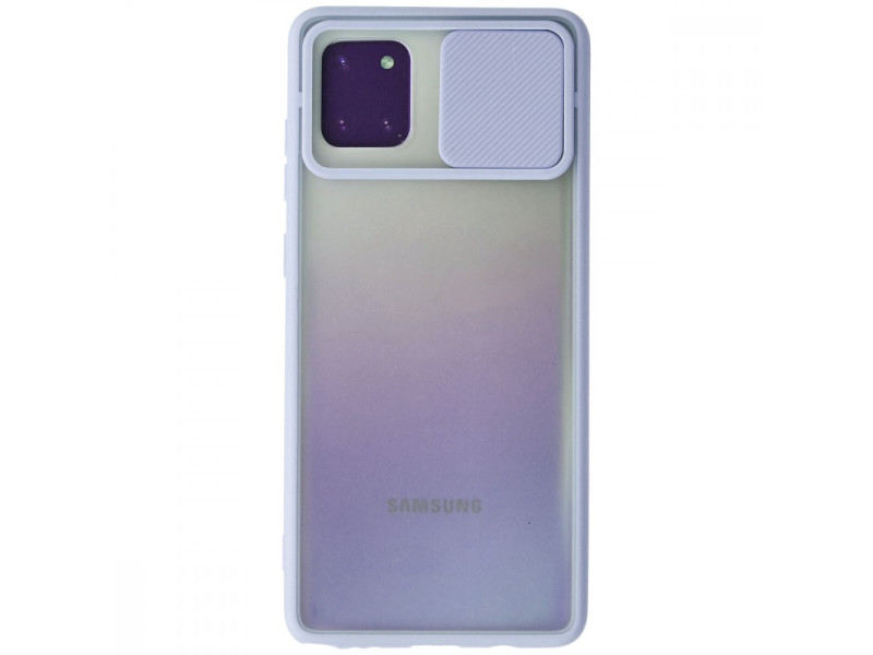 Newface Samsung Galaxy A81 / Note 10 Lite Kılıf Palm Buzlu Kamera Sürgülü Silikon - Lila