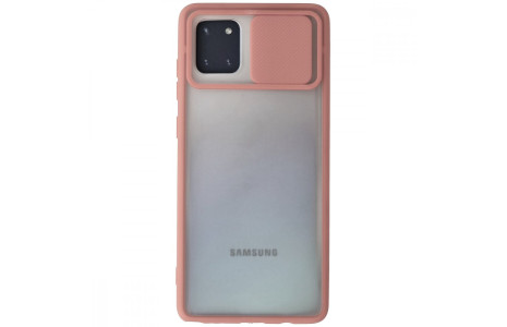 Newface Samsung Galaxy A81 / Note 10 Lite Kılıf Palm Buzlu Kamera Sürgülü Silikon - Pembe