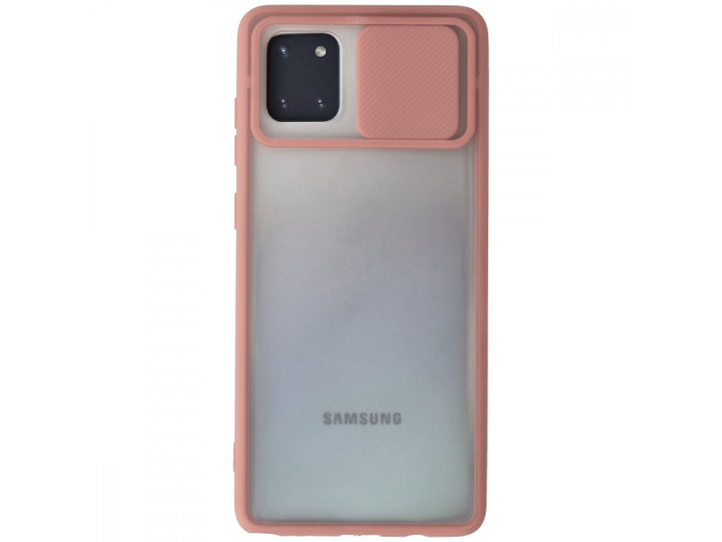 Newface Samsung Galaxy A81 / Note 10 Lite Kılıf Palm Buzlu Kamera Sürgülü Silikon - Pembe