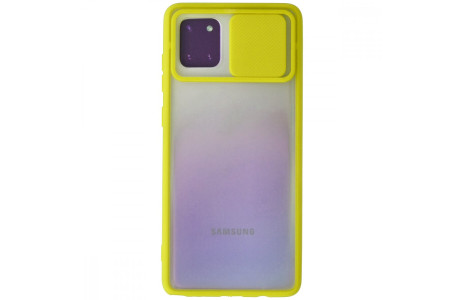 Newface Samsung Galaxy A81 / Note 10 Lite Kılıf Palm Buzlu Kamera Sürgülü Silikon - Sarı